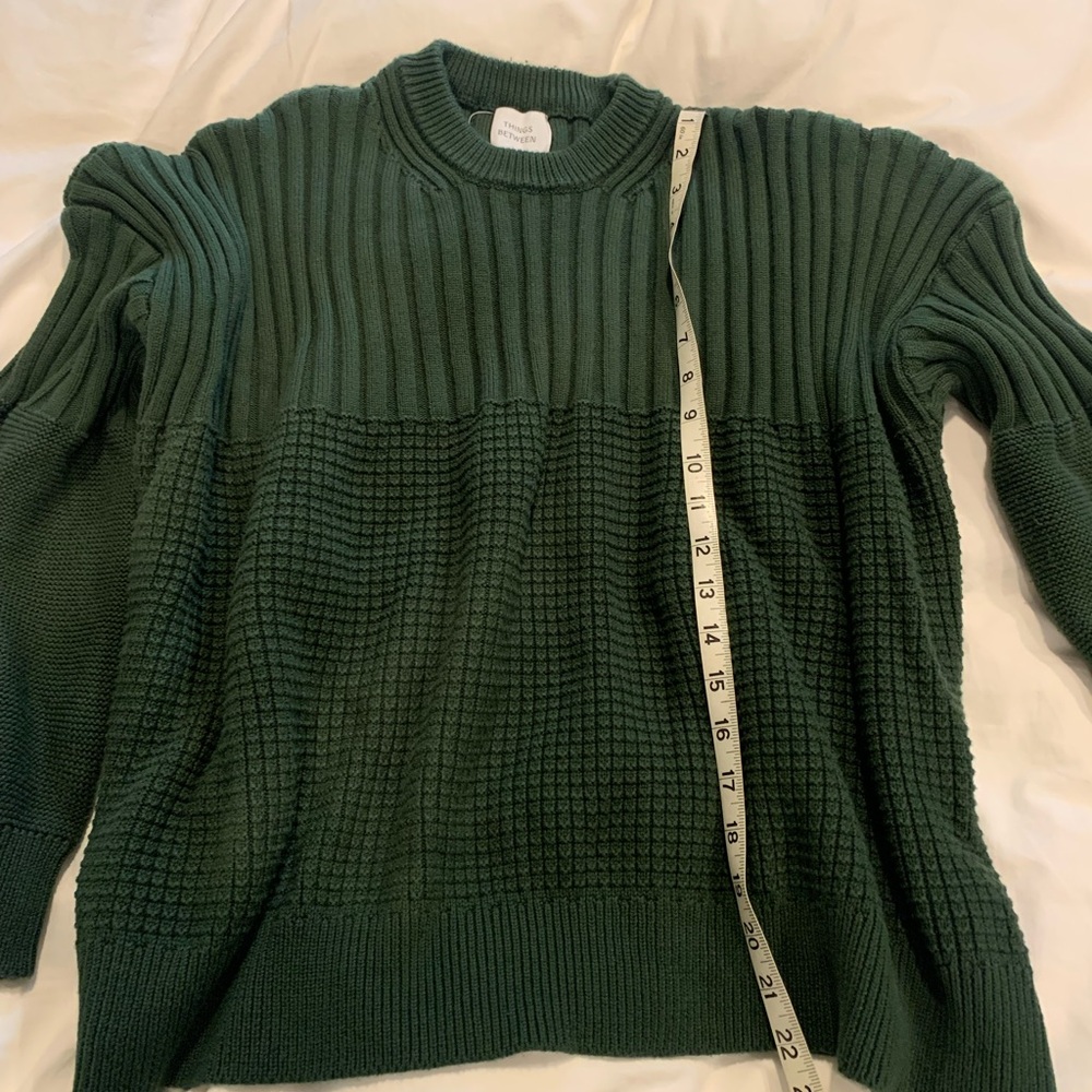 Green Ribbed Women's Sweater